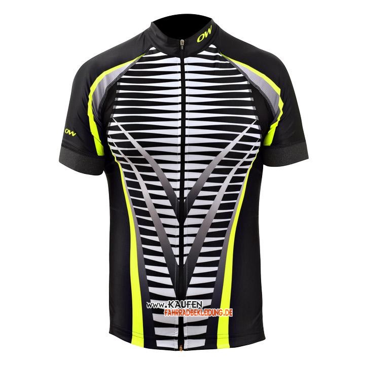 One Way Kurzarmtrikot 2020 und Kurze Tragerhose Shwarz Gelb